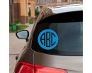 Monogram Sticker with Frame Border - Custom Monogram Car Decal - Personalized Initial Letter Vinyl Yeti Circle Script Block Heart Diamond Fishtail Vine Cursive Stacked for Laptop Bottles Cup 